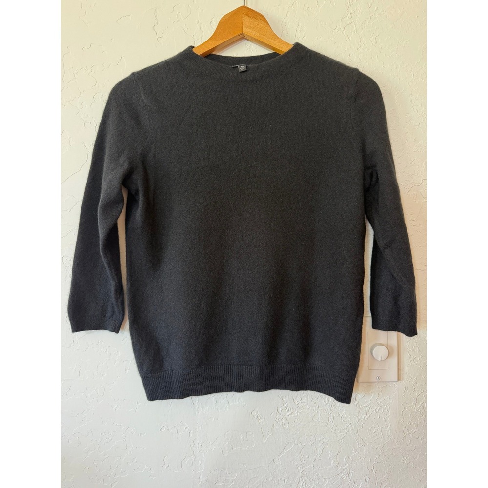 Talbots Petites Pure Cashmere‎ Sweater Black Crewneck Knit Pullover MP Medium